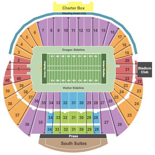 Autzen Stadium Civil War Seating Chart